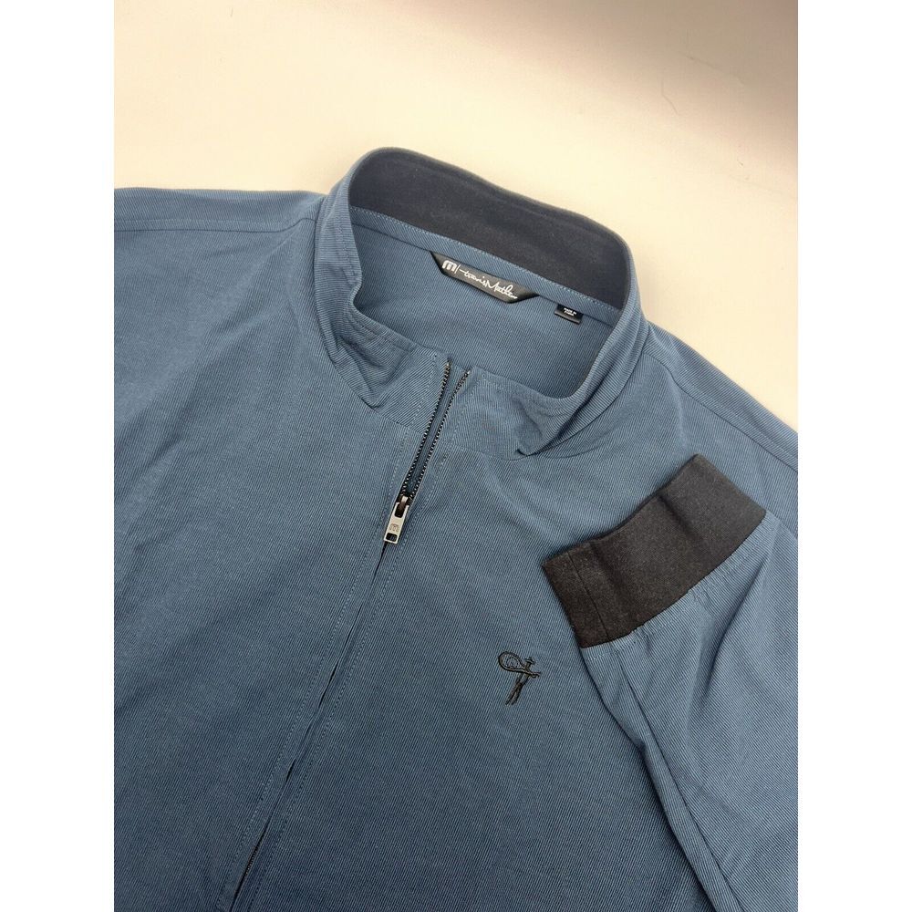 Travis Mathew Jacket Mens XL Blue Golf Full Zip Outdoor Casual Pockets L/S